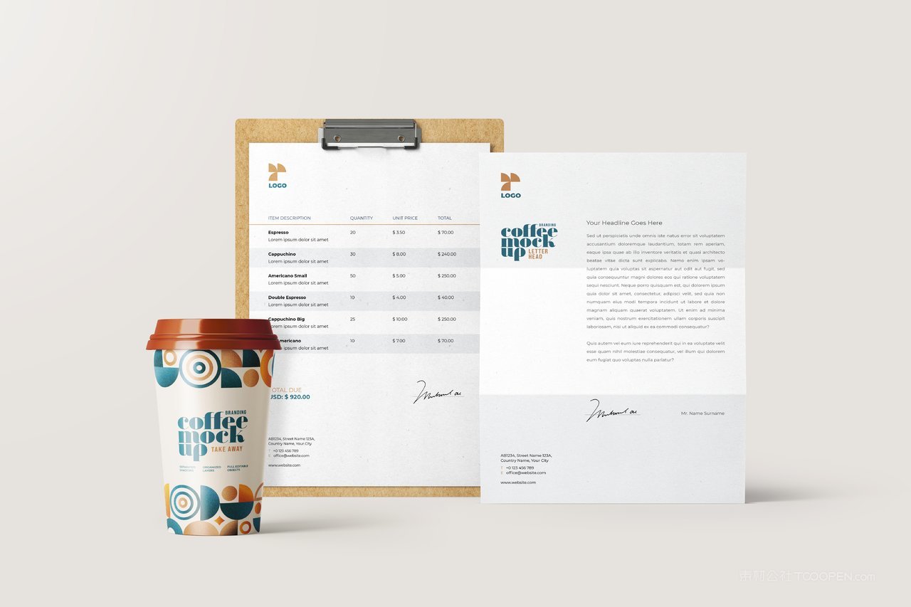 品牌奶茶咖啡logo定制vi包装展示样机 (13)