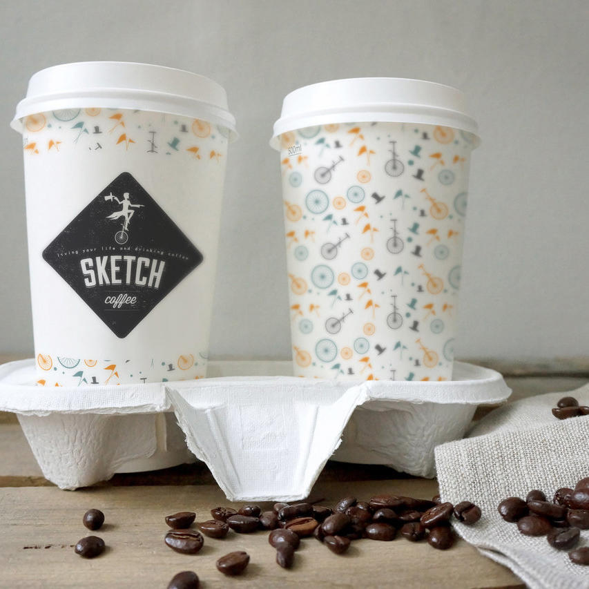 咖啡一次性纸杯餐饮面包房场景vi样机