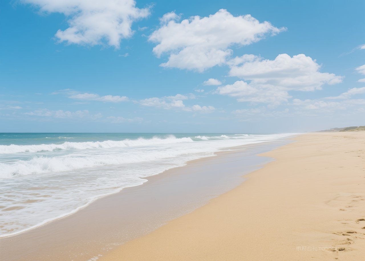 大海海滩唯美海边自然天空风景景观海景