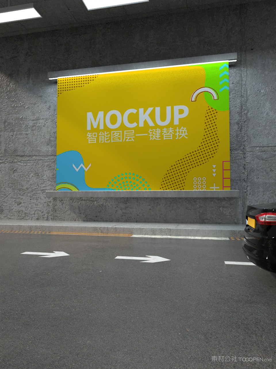桥下广告牌展板样机