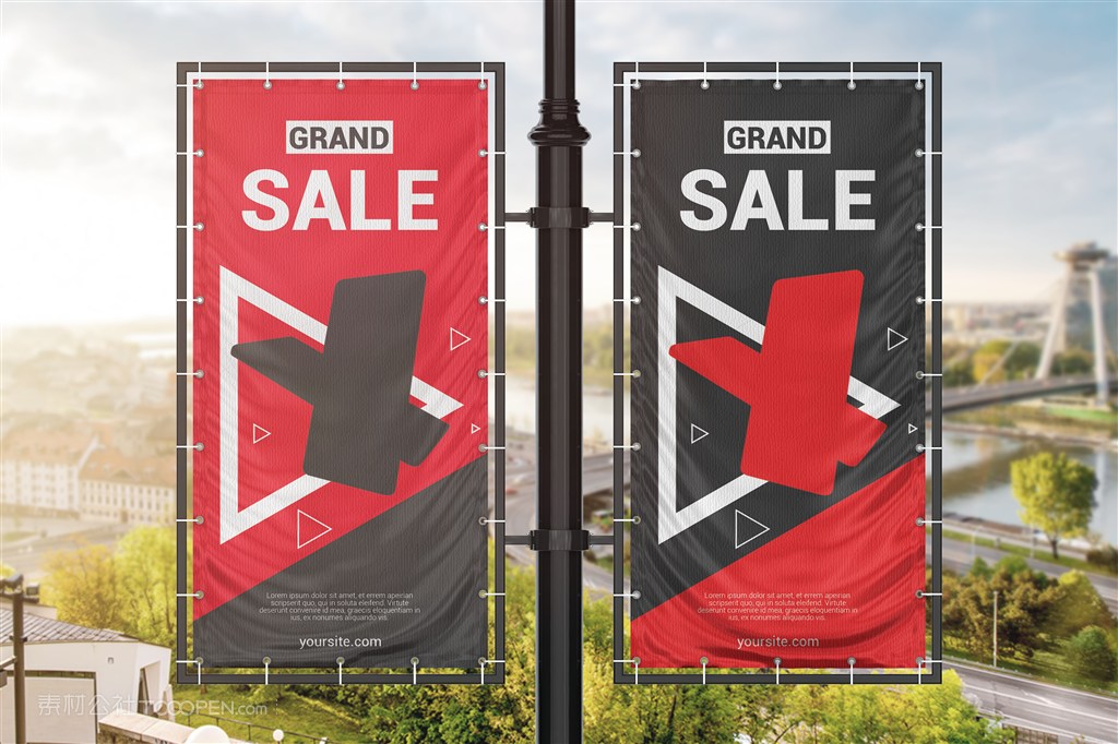 户外广告横幅样机