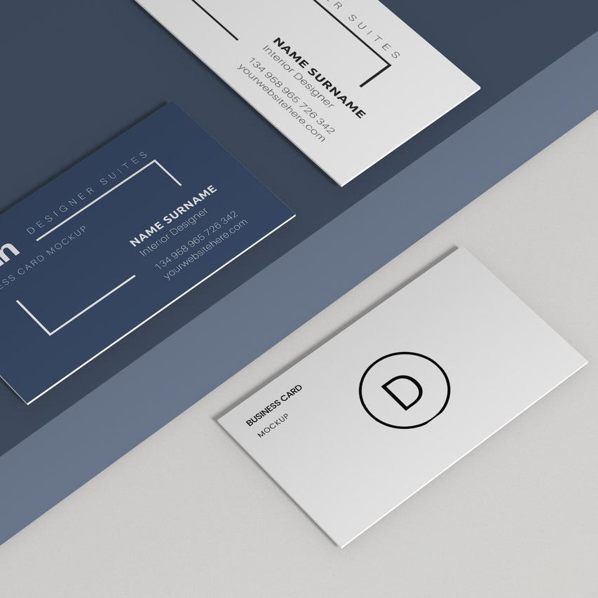 黑白商务高级名片文艺名片光影场景样机