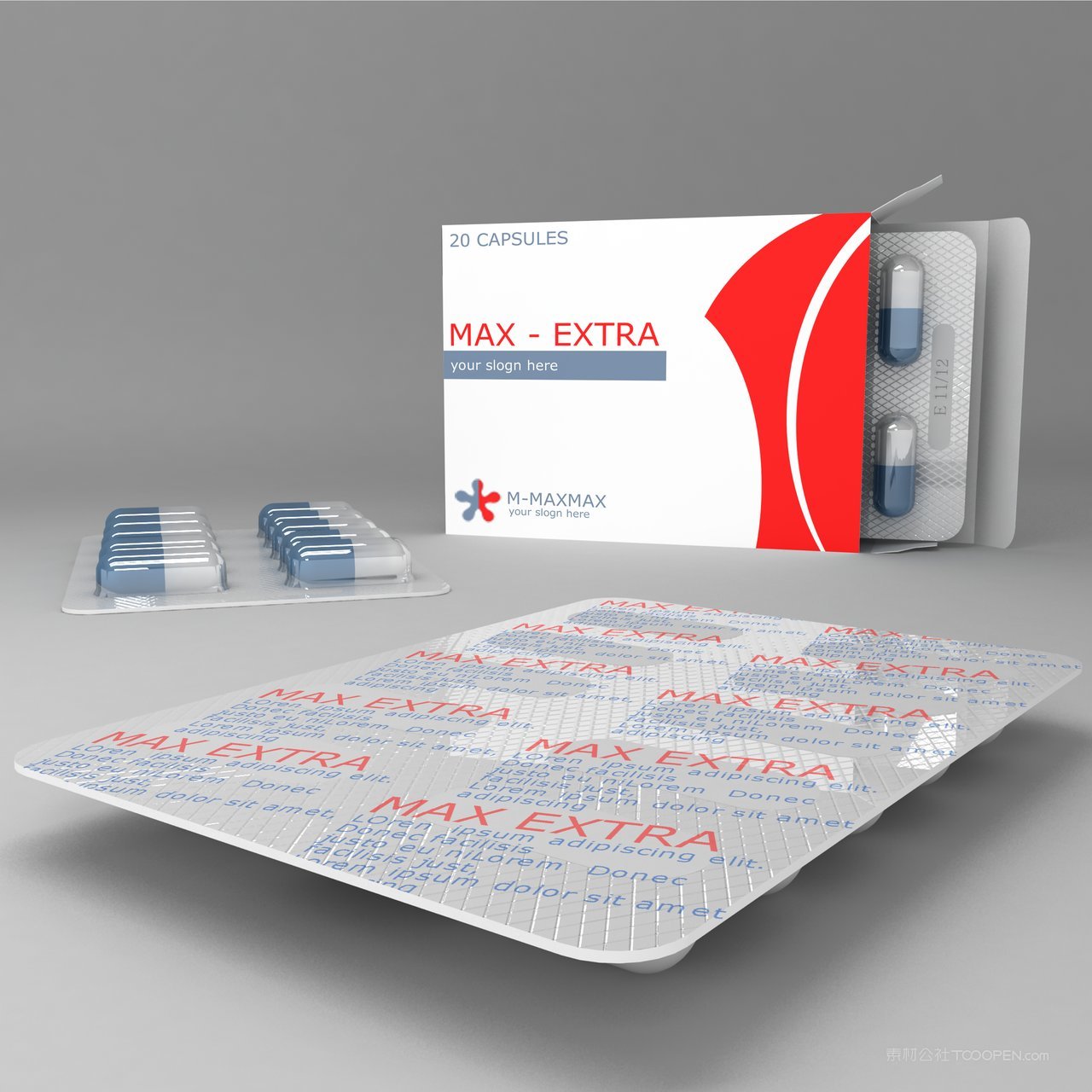 胶囊药品盒装包装样机 (2)