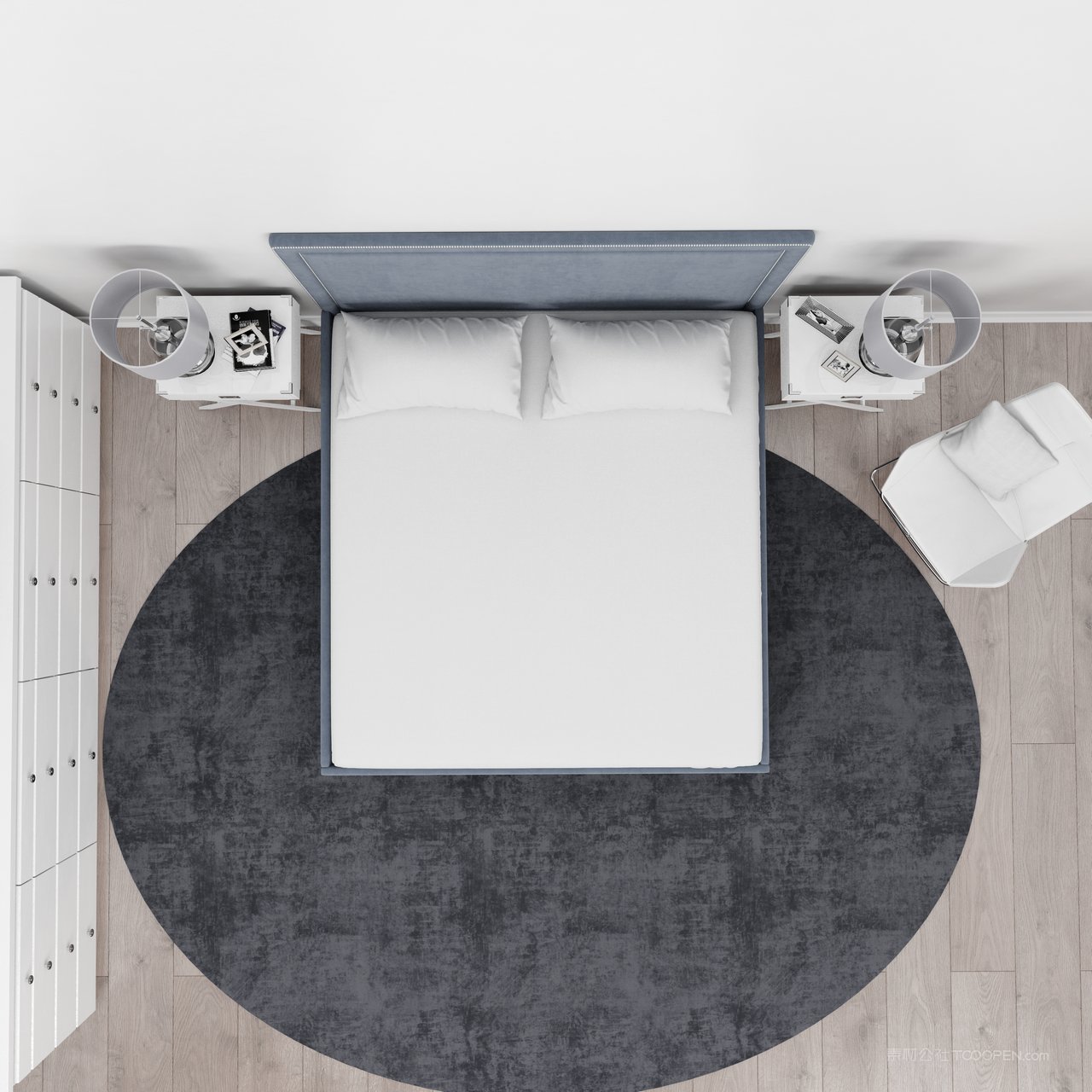 【2144期】2款俯视床品床单展示样机psd素材 (1)