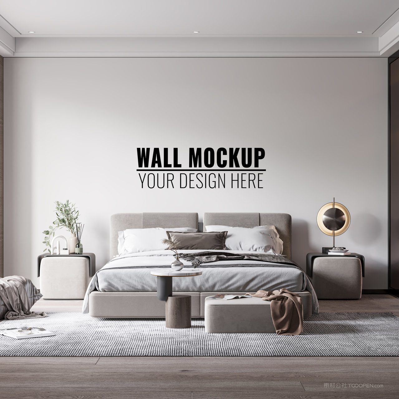 床头背景墙卧室背景墙样机