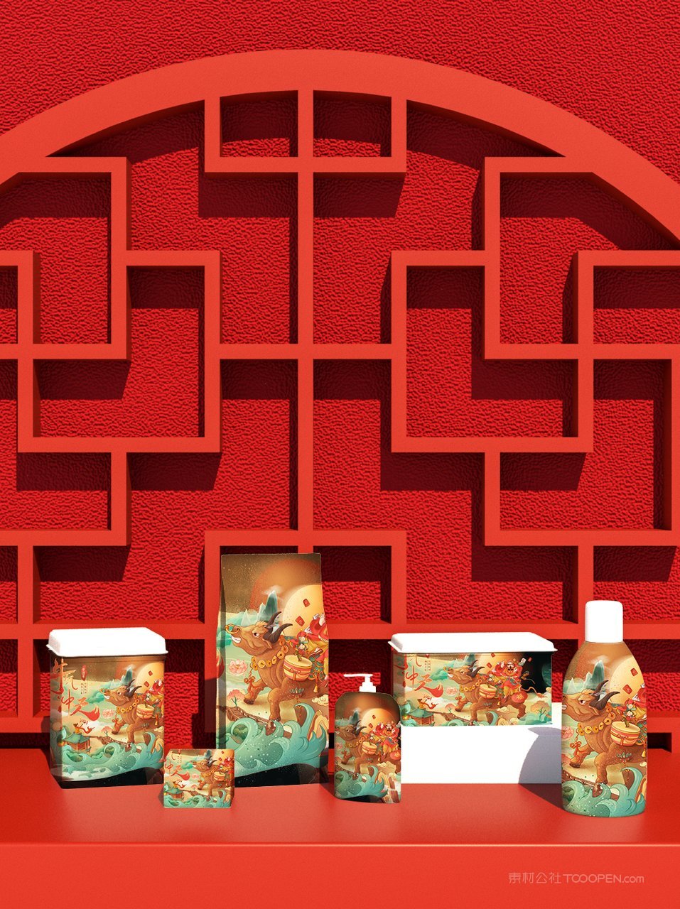 国潮文创贺岁礼盒样机