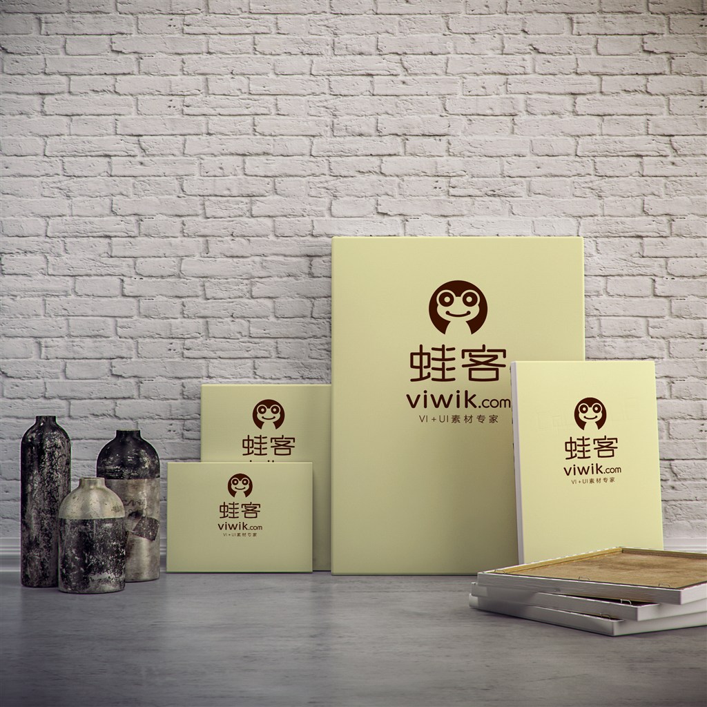 靠墙画框相框贴图样机