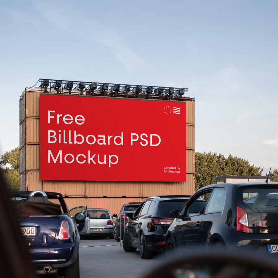 大型墙面广告户外大型广告牌 PSD 样机