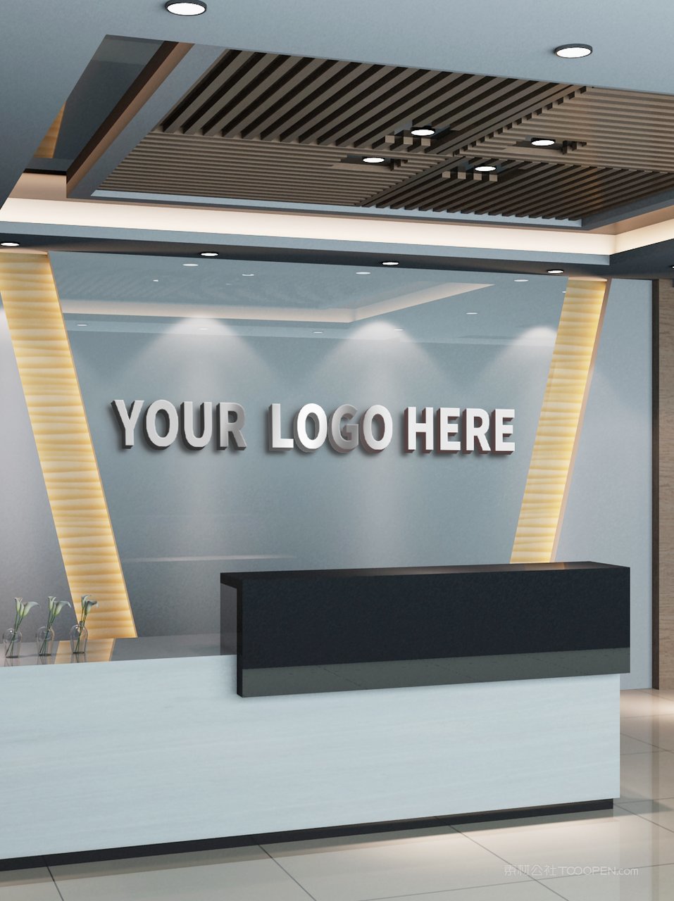 企业前台vi形象墙logo标志样机前台样机 (15)