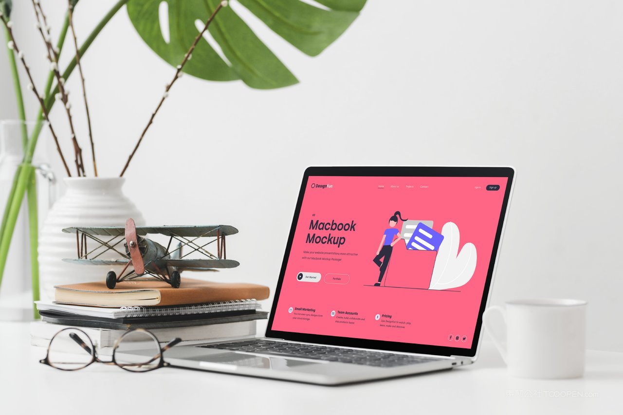 【2004期】卡通可爱苹果笔记本电脑ui界面样机 (10)