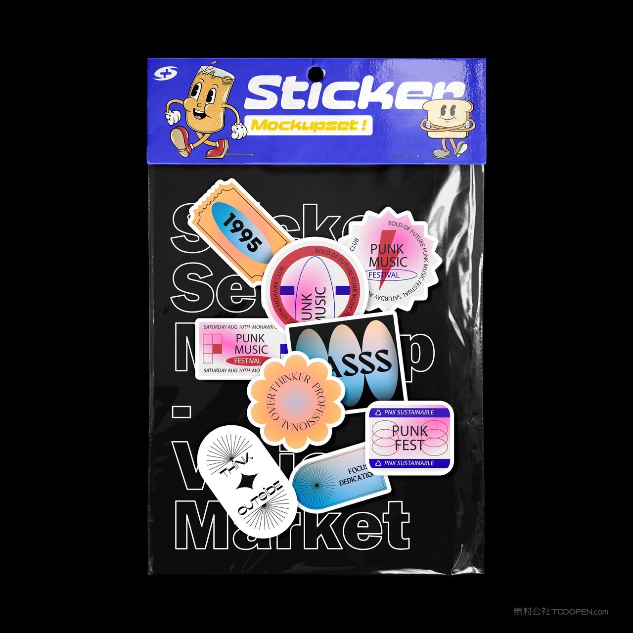 塑料袋贴纸样机素材