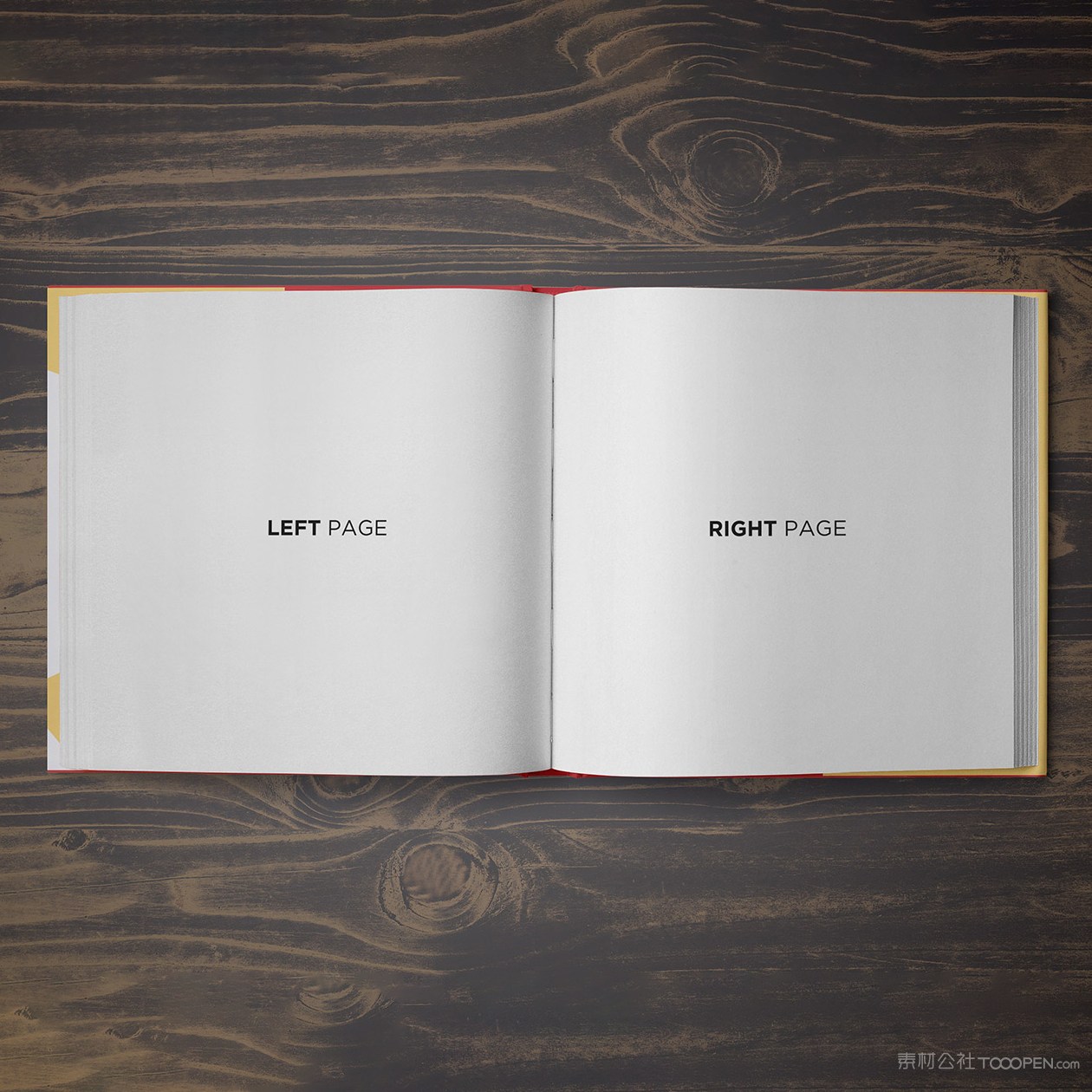 打开的正方形书本画册贴图样机