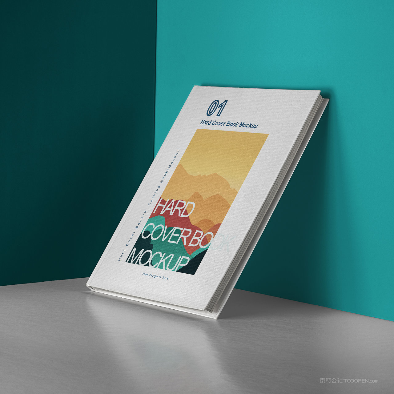 靠着墙面的硬壳书籍画册贴图样机