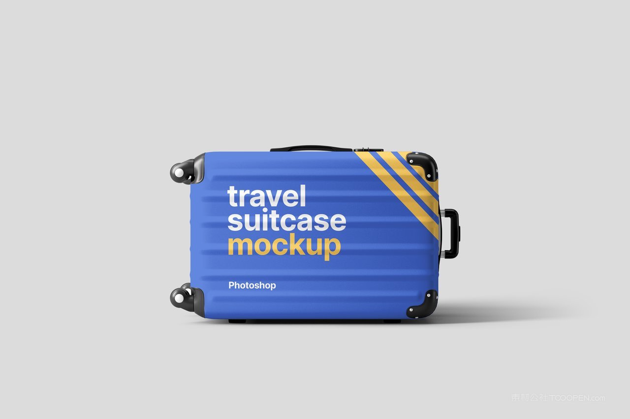 【2076期】蓝色旅行箱拉杆箱样机 (3)