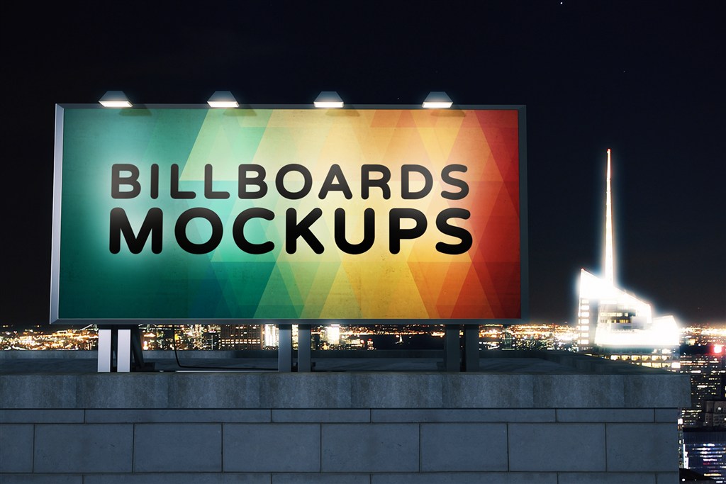 街头户外T牌灯箱广告牌样机图片场景下载