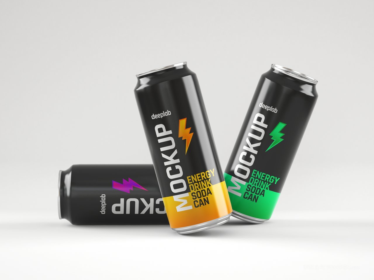 黑色0糖易拉罐可乐瓶饮料包装样机 (3)