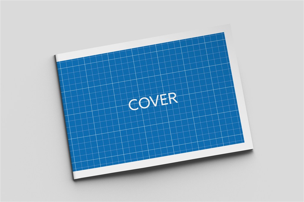 横版宣传册画册杂志封面样机