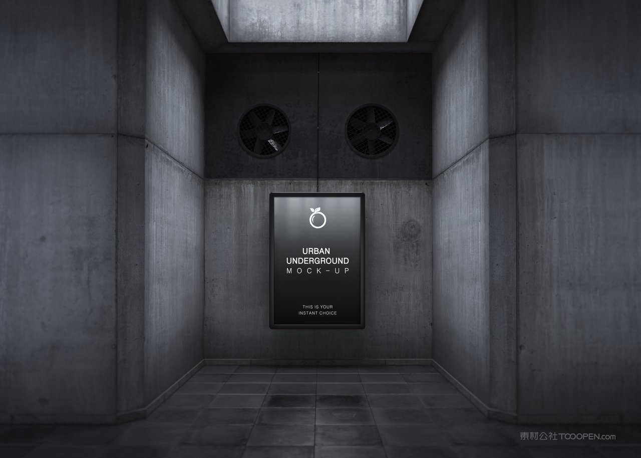 地铁地下通道车站灯箱ps样机 (7)