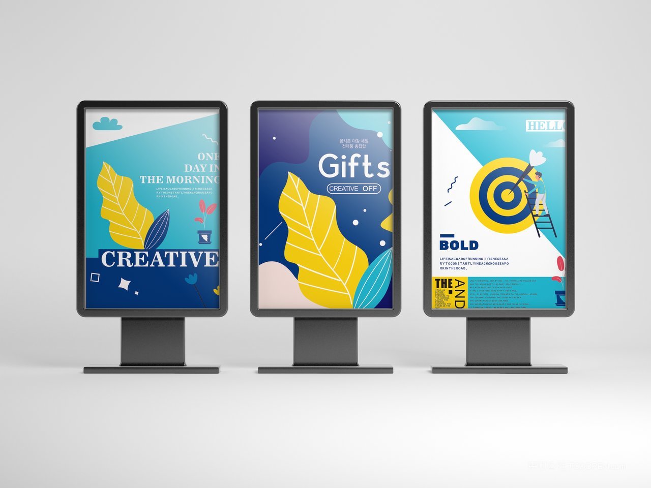 城市沿街灯箱海报样机 (3)