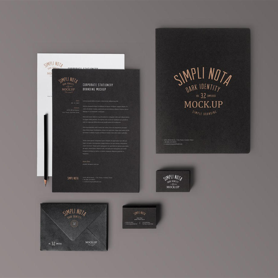 信纸信封名片封套样机