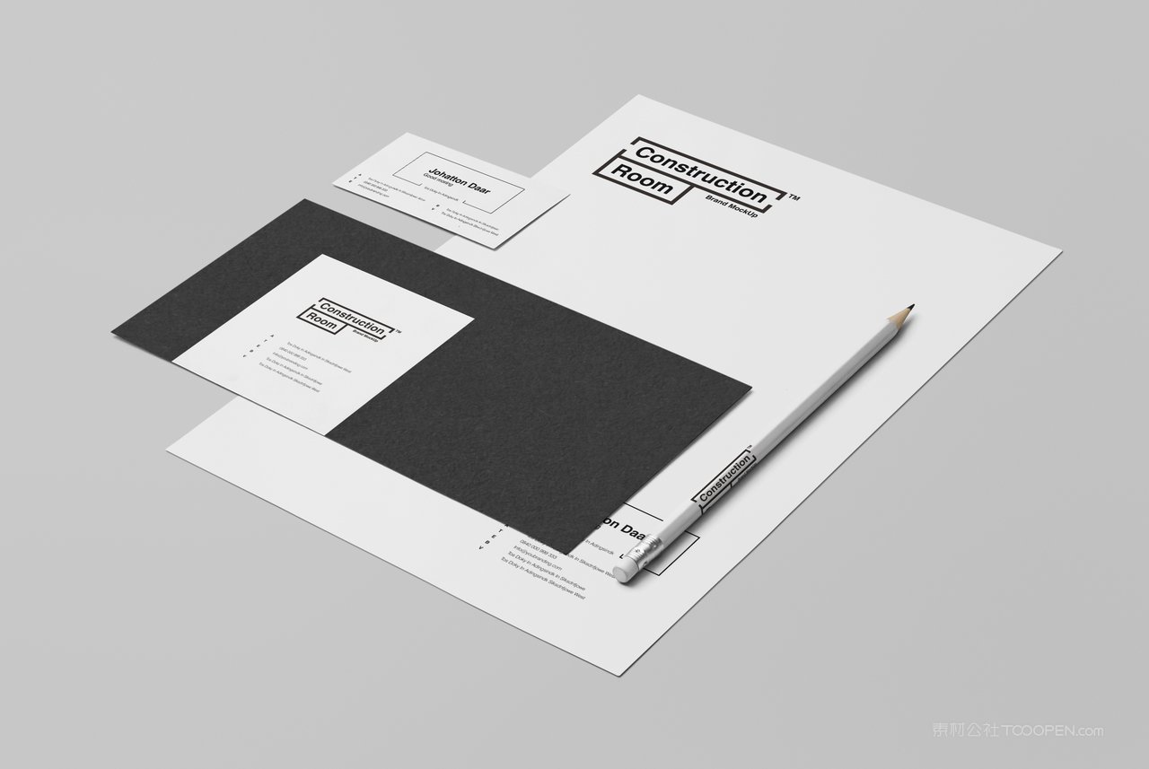 黑白简洁商务品牌vi样机 (1)