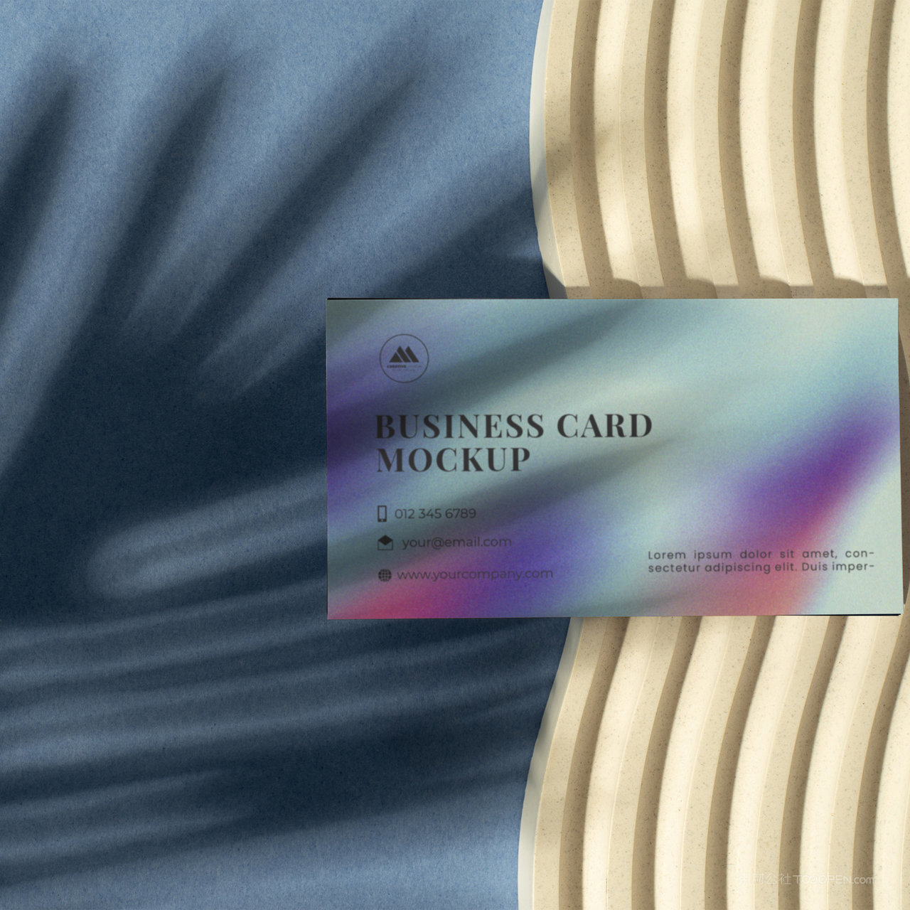 绚丽多彩的时尚vi光影名片贴图样机