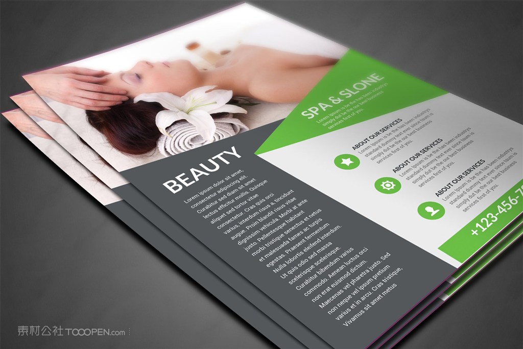 美容院传单样机模板