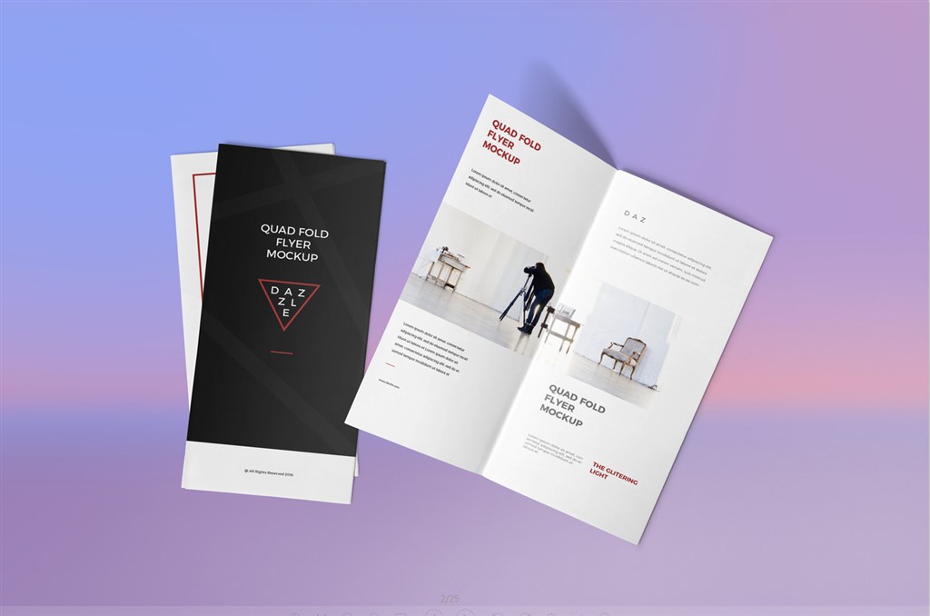 宣传三折页样机模板