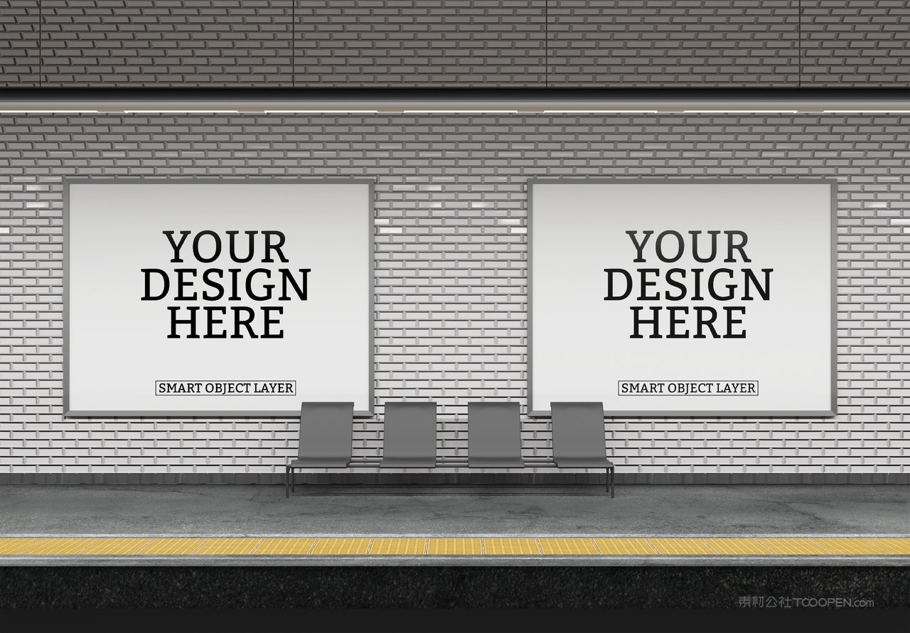 城市地铁户外投放横图户外广告牌样机 (8)