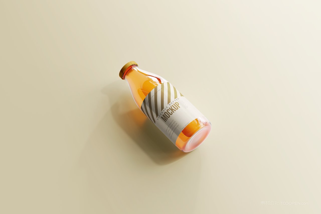 一瓶汽水影子果汁透明瓶子样机