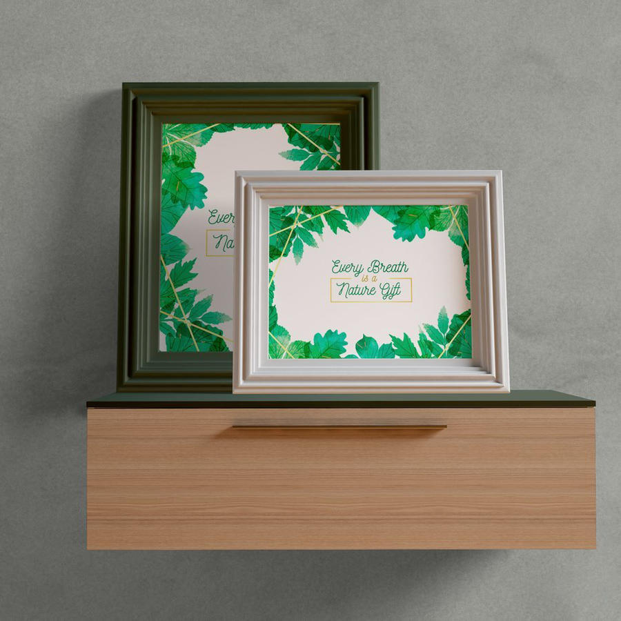 室内相框架装饰画框悬挂纸张样机 (1)