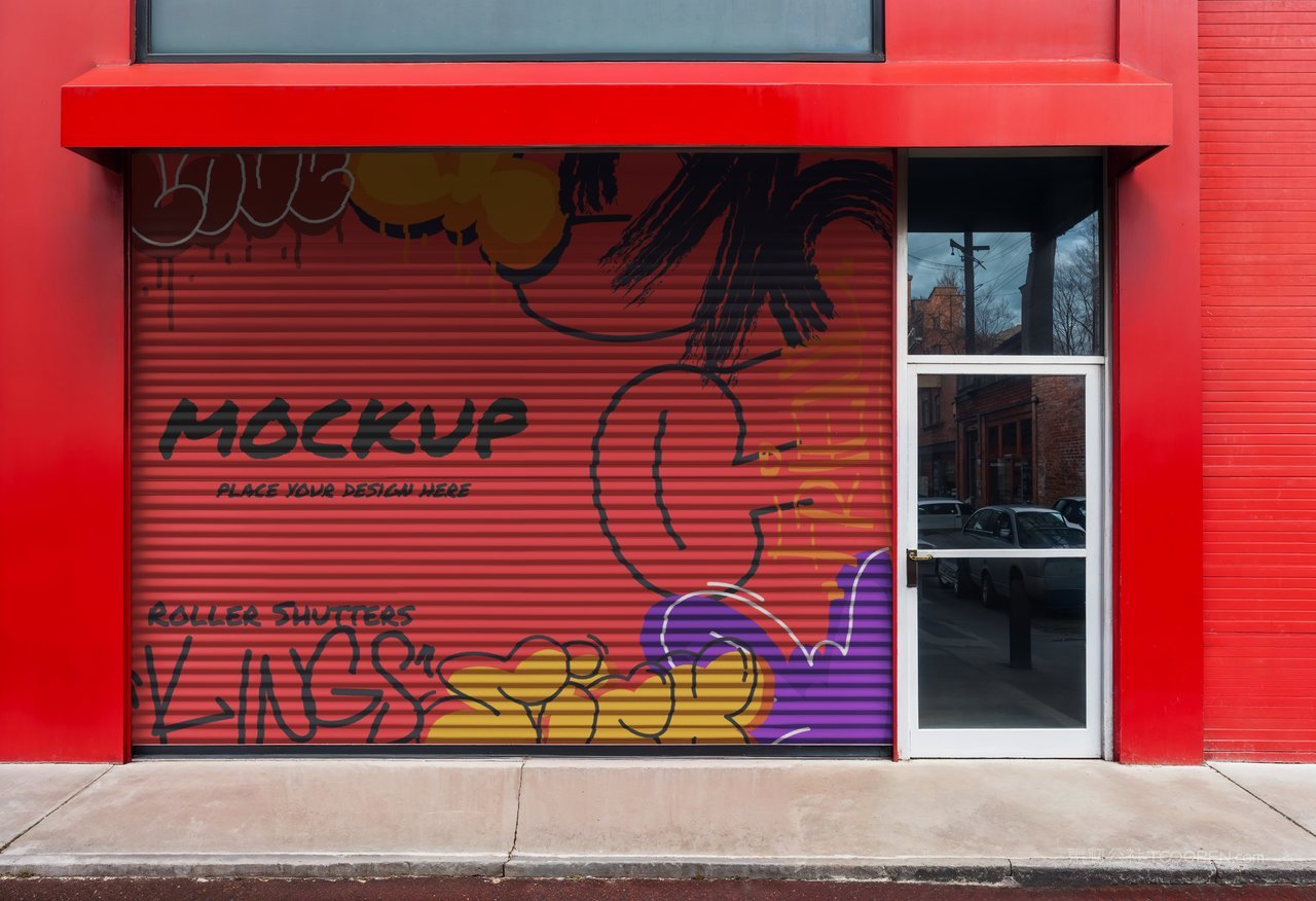 【2292期】卷帘门涂鸦展示样机 (10)