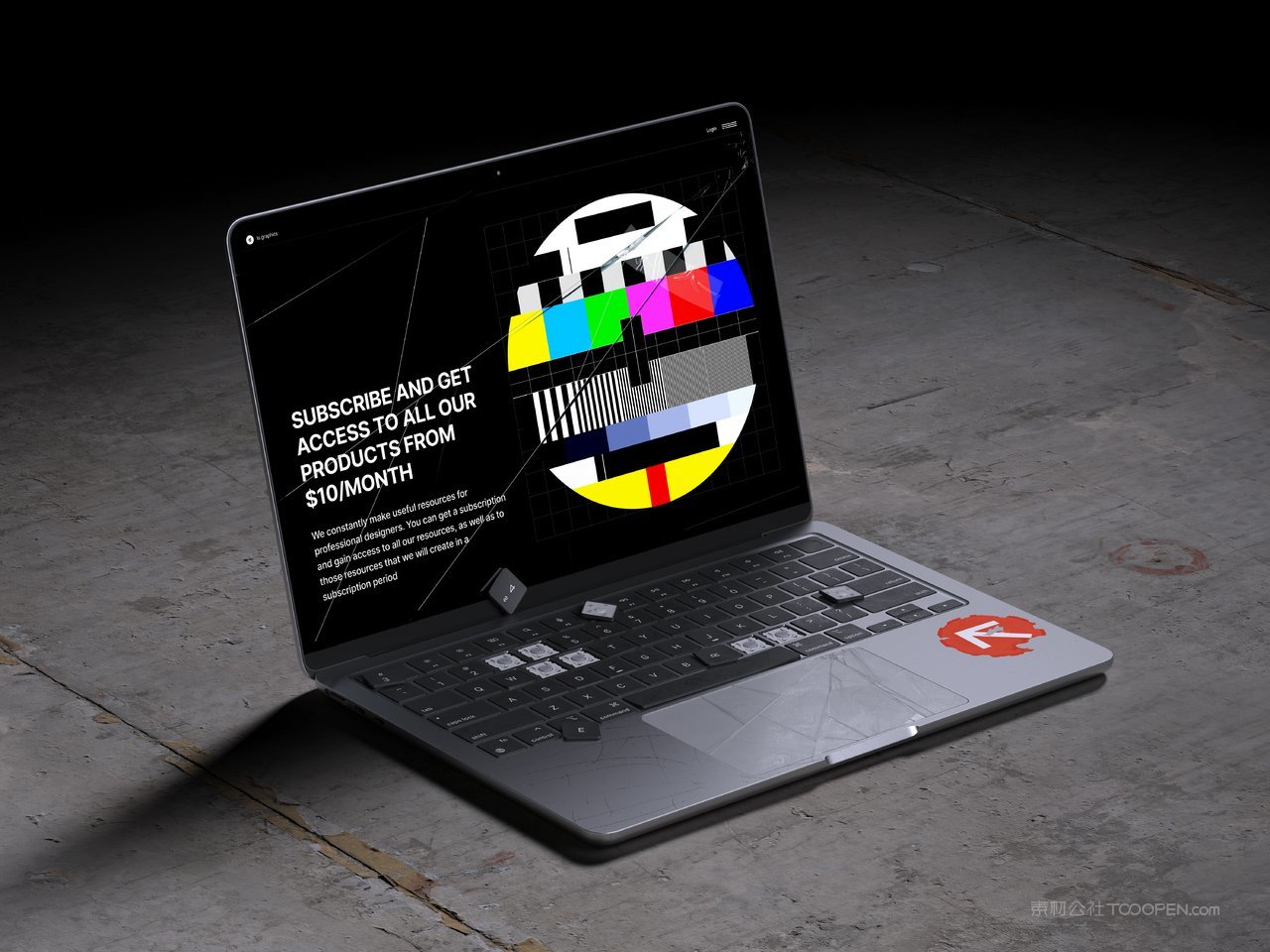 潮流复古废土工业风电脑手机数码科技文具包装贴图样机 (4)