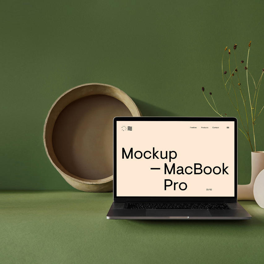 简约室内笔记本电脑贴图样机