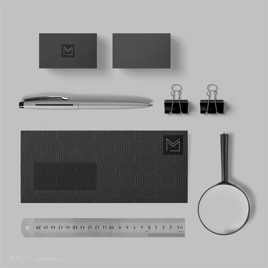 简约黑色轻奢vi名片文具样机