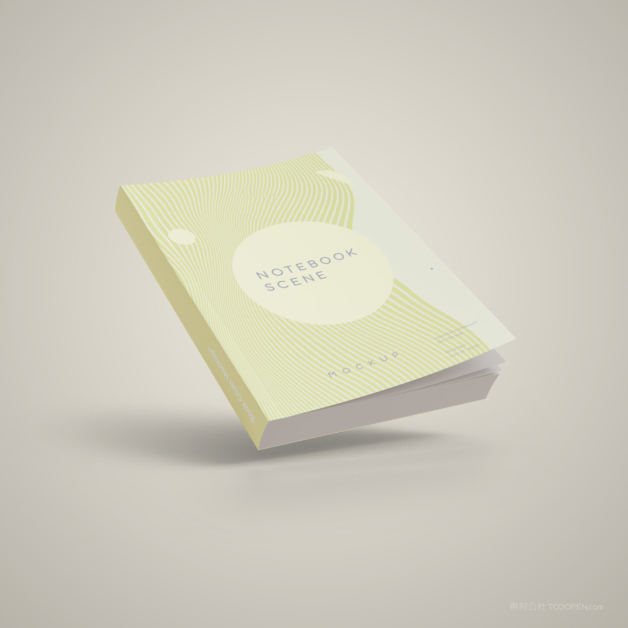 悬浮的本子书籍画册贴图样机