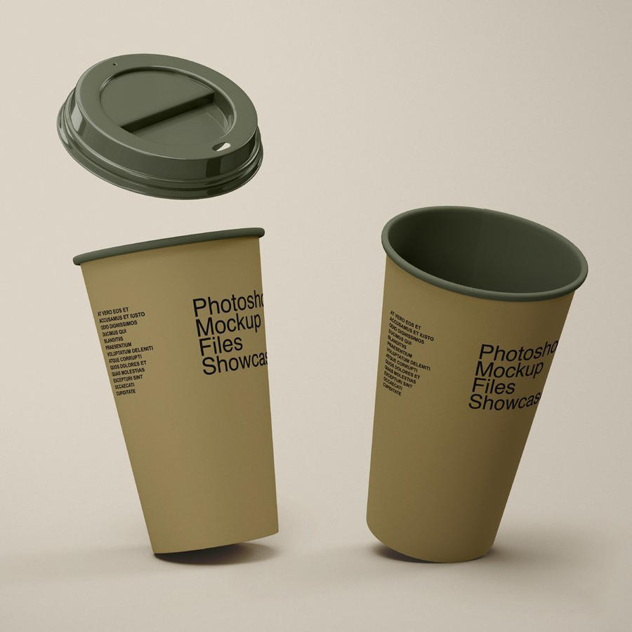 高级咖啡品牌一个一次性纸杯样机 (2)