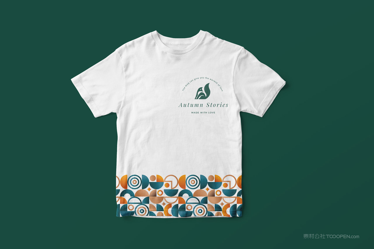 中式餐饮圆领短袖T恤样机