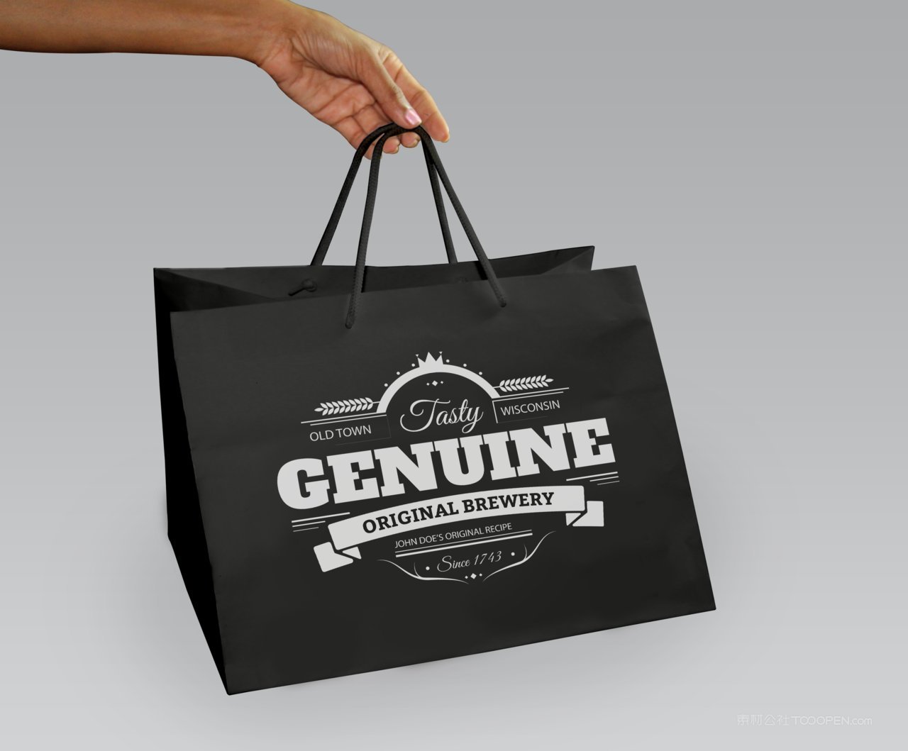 正方形购物袋手提袋样机