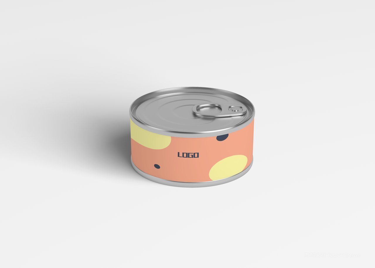 一个食品罐头正面包装罐形包装展示样机 (2)