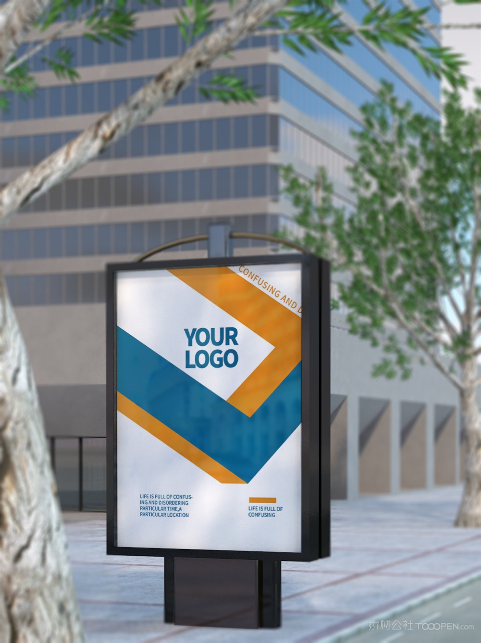 室外场景海报灯箱样机