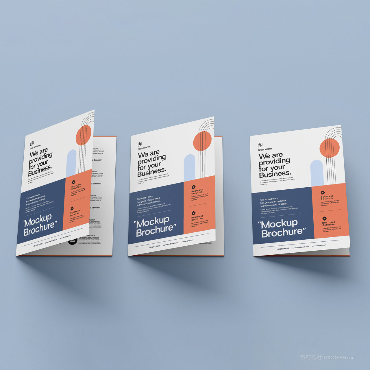 宣传单双折页贴图样机