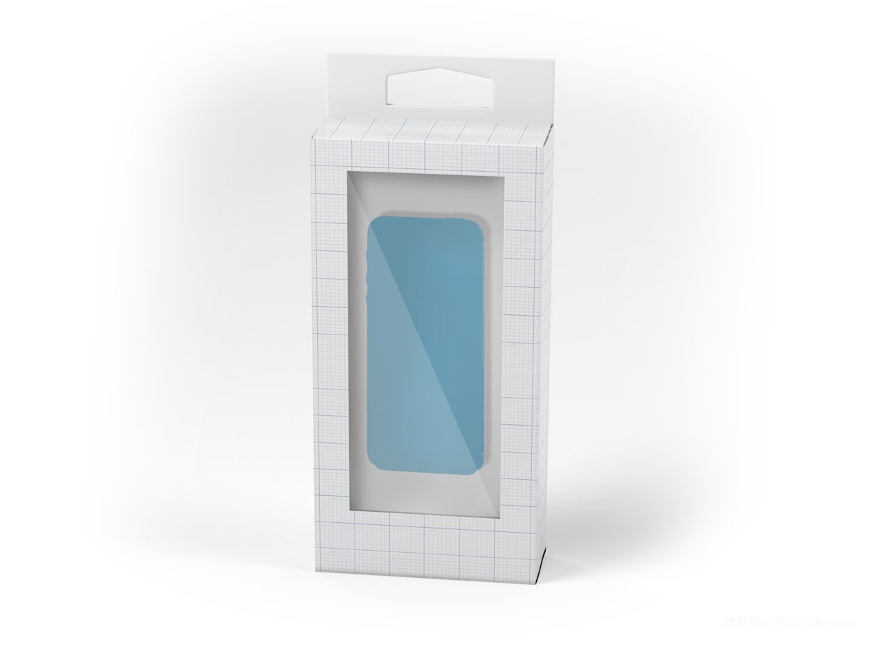 白色简洁白模镂空纸盒包装盒展示样机