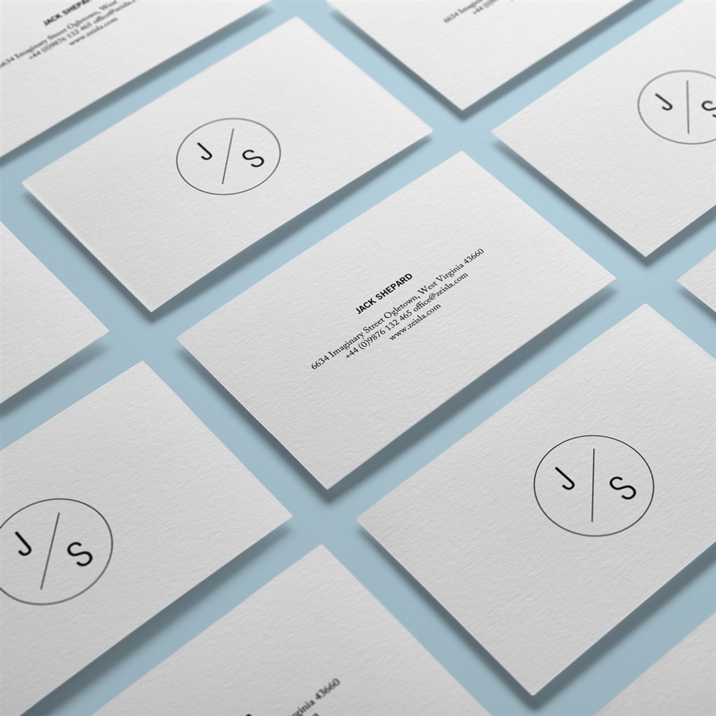 简洁时尚的名片设计模板样机