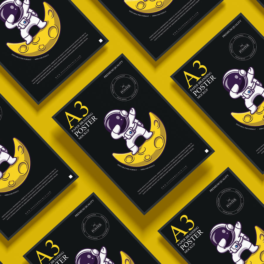 A3纸质品牌海报样机
