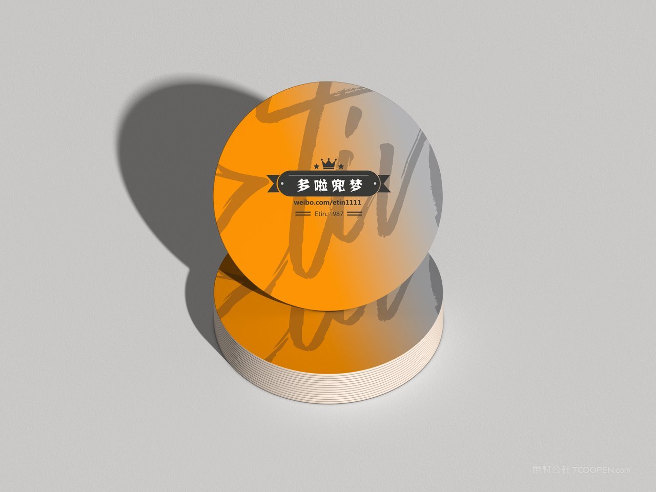 圆形卡片宣传logo展示样机