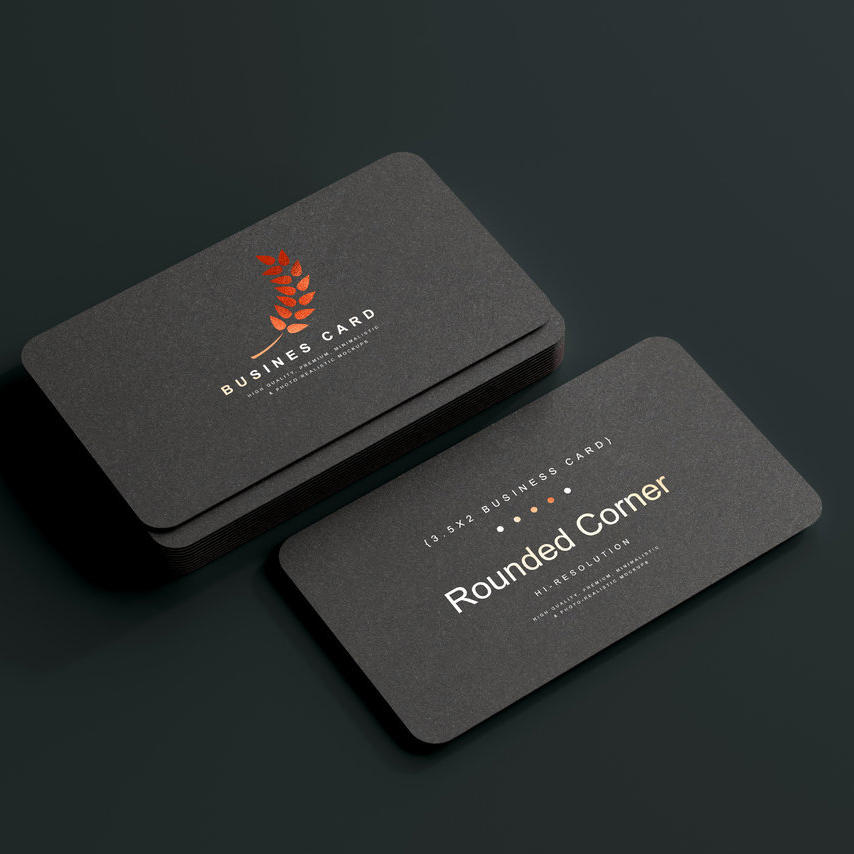 简约大气的黑色名片样机素材