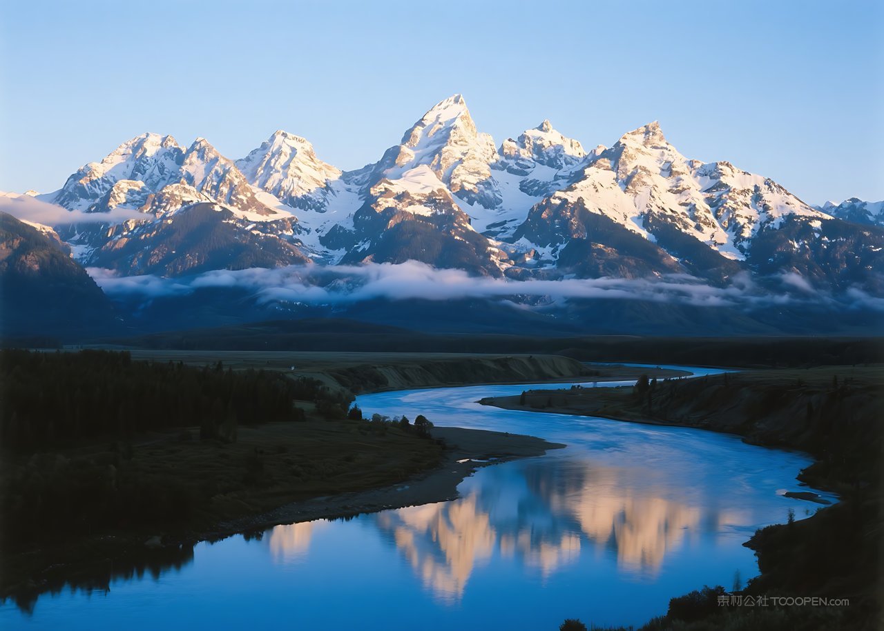 唯美风景山水天空山峰景色自然