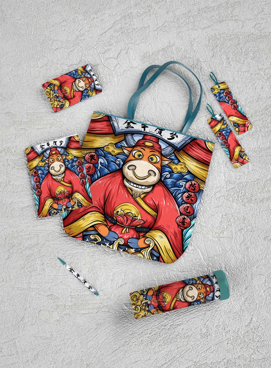 国潮文创贺岁牛礼盒样机