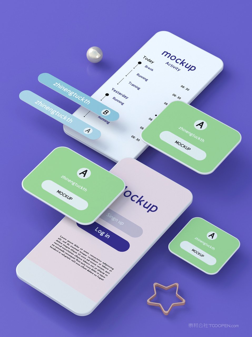 科技蓝手机屏app界面ui样机合集 (4)